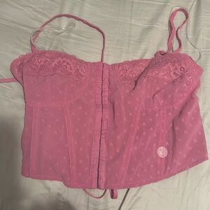 NWT L.A. Hearts Pink Heart Lace Corset